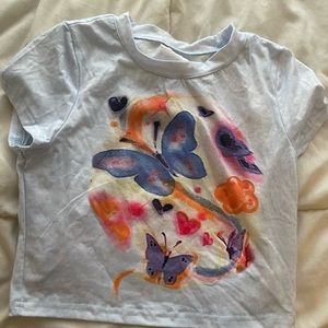 Y2k butterfly baby tee